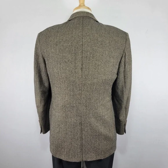 Peterborough Row Men's‎ Sport Coat Blazer Two Button Herringbone Soft Wool 40R